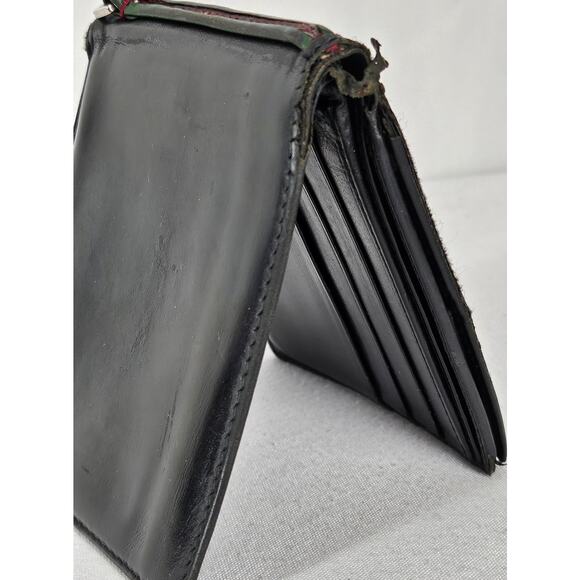 GUCCI VINTAGE MEN'S BLACK LEATHER BI-FOLD WITH COIN POCKET MADE IN ITALY - Picture 15 of 16